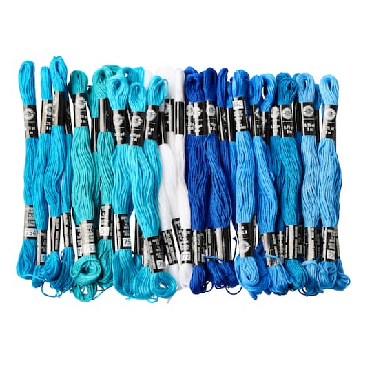 12 Packs: 36 ct. (432 total) Blues Embroidery Floss by Loops & Threads®